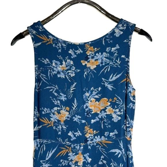 SUNDANCE ON THE BREEZE BLUE FLORAL VISCOSE SLEEVELESS SHARK BITE HEM MAXI DRESS - Picture 6 of 12